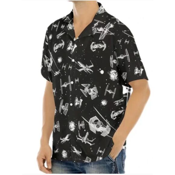 Star Wars Other - PEW PEW! NWOT Men's Star Wars TIE Fighter Button Down Shirt Black & White, soft